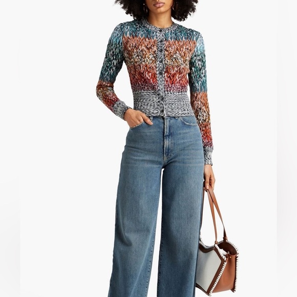 MISSONI Crochet-Knit Wool-Blend
Cardigan Sweater Sz S Button Down Casual Luxury - Picture 1 of 8